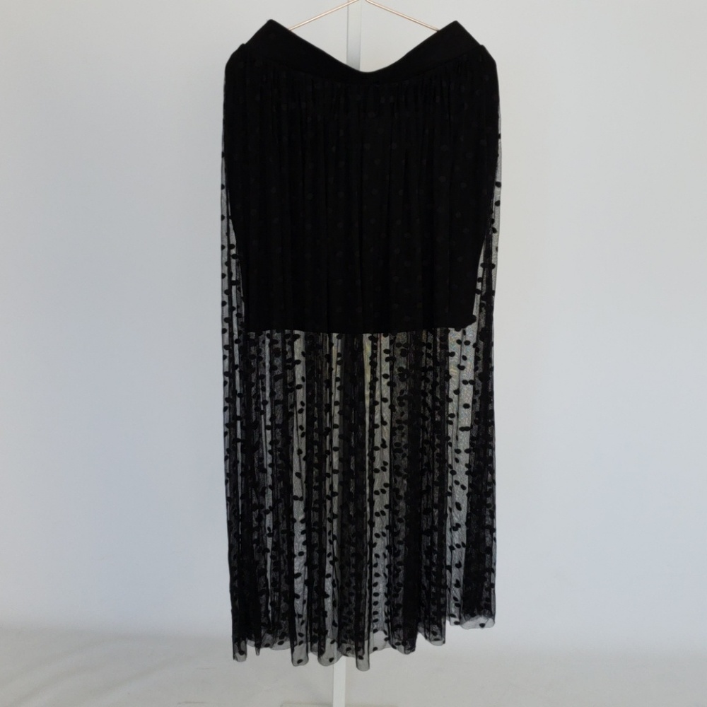 Black Polka Dot see thru Maxi skirt